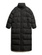 Superdry Maxi Longline Puffer Jacket Svart