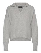 Monki Soft Knit Polo Sweater Grå