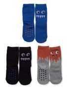 Lindex Sock 3 P Sb Monster Halloween Blå