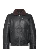 Les Deux Geo Leather Jacket Svart