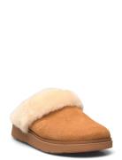 FitFlop Gen-Ff Shearling-Collar Suede Slippers Beige