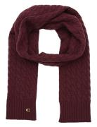 Coach Accessories Cable Knit Scarf Burgundy