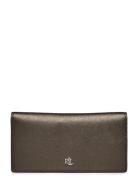 Lauren Ralph Lauren Crosshatch Leather Slim Wallet Brun