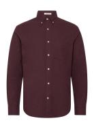 GANT Reg Flannel Melange Shirt Burgundy