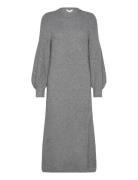 Object Objditte Re L/S Knit Midi Dress Noos Grå