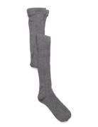 Geggamoja Cable Knitted Stockings Grey Melange Grå