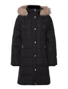 Lauren Ralph Lauren Faux-Fur-Trim Hooded Down Coat Svart