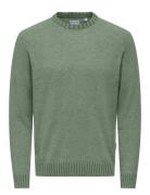 ONLY & SONS Onseddy Reg 7 Wool Crew Knit Grön