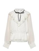 Lindex Blouse White With Bow Vit