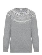 Lindex Sweater Fairisle Grå