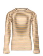 Petit Piao T-Shirt L/S Modal Striped Beige