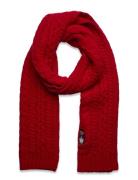 Polo Ralph Lauren Polo Bear Cable-Knit Wool-Blend Scarf Röd