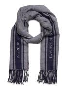 Lauren Ralph Lauren Two-T Logo Jacquard Scarf Marinblå