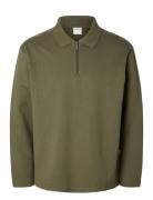 Selected Homme Slhrelaxhank Ls Polo Sweat Khaki Green