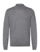 Selected Homme Slhtray Ls Knit Merino Mock Neck Noos Grå