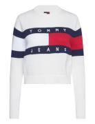 Tommy Jeans Tjw Center Flag Sweater Ext Vit