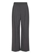 Mango Wideleg Pleated Trousers Grå