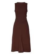 Mango Midi-Dress With Decorative Stitching Brun