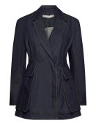 REMAIN Birger Christensen Slim Denim Blazer Marinblå