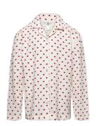 Lindex Pyjama Jacket Heart Seersucker Rosa