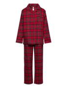 Lindex Pyjamas Set Flannel Röd