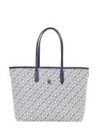 Tommy Hilfiger Th Monoplay Leather Tote Marinblå