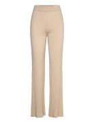 Davida Cashmere Fine Knit Wide Pants Beige