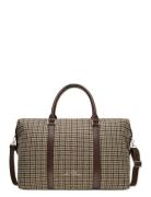 Les Deux Houndsthooth Wool Weekend Bag Brun