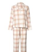 Hunkemöller Pj Ls Flannel Twill Check Kräm