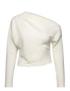 Mango Asymmetrical Blouse With Pleat Detail Kräm