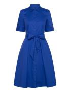 Lauren Ralph Lauren Silky Strtch Cotton-Dress Blå