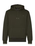 Fred Perry Tipped Hooded Sweatshirt Khaki Green