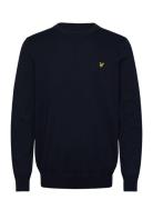 Lyle & Scott Cotton Crew Neck Jumper Marinblå