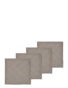 Södahl Napkins Tiles Damask Taupe 4 Pcs Brun