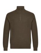 Polo Ralph Lauren Mesh-Knit Cotton Quarter-Zip Sweater Brun