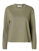 Selected Femme Slfessential Ls Boxy Tee Noos Grön