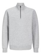 Jack & J S Jjebradley Sweat Half Zip Noos Jnr Grå