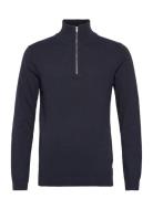 Lindbergh 100% Recycle Knit Half Zip Marinblå