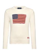 Ralph Lauren Kids Combed Cotton-Flag Cn Swtr-Tp-Swt Kräm