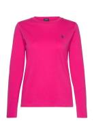 Polo Ralph Lauren Long-Sleeve Jersey Crewneck Tee Rosa