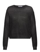 Mango Crewneck Lurex Sweater Svart