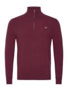 GANT Extrafine Lambswool Half Zip Burgundy