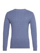 GANT Cotton Cable C-Neck Blå