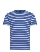 Polo Ralph Lauren Custom Slim Fit Striped Jersey T-Shirt Blå