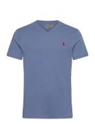 Polo Ralph Lauren Custom Slim Fit Jersey V-Neck T-Shirt Blå