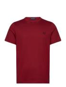 Fred Perry Ringer T-Shirt Burgundy