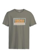 Jack & J S Jcologan Ss24/25 Tee Ss Crew Neck Ss Jnr Grön