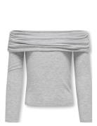 Kids Only Kogamour L/S Offshoulder Top Cp Jrs Grå