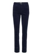 Esprit Casual Mid-Rise Corduroy Trousers Marinblå