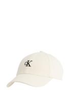 Calvin Klein Monogram Embroidery Baseball Cap Vit